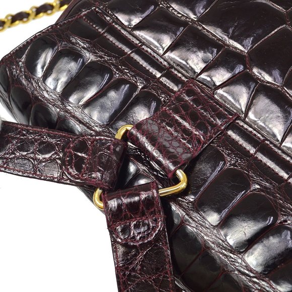CHANEL * 1986-1988 Backpack Bordeaux Crocodile 60497 - Picture 6 of 11